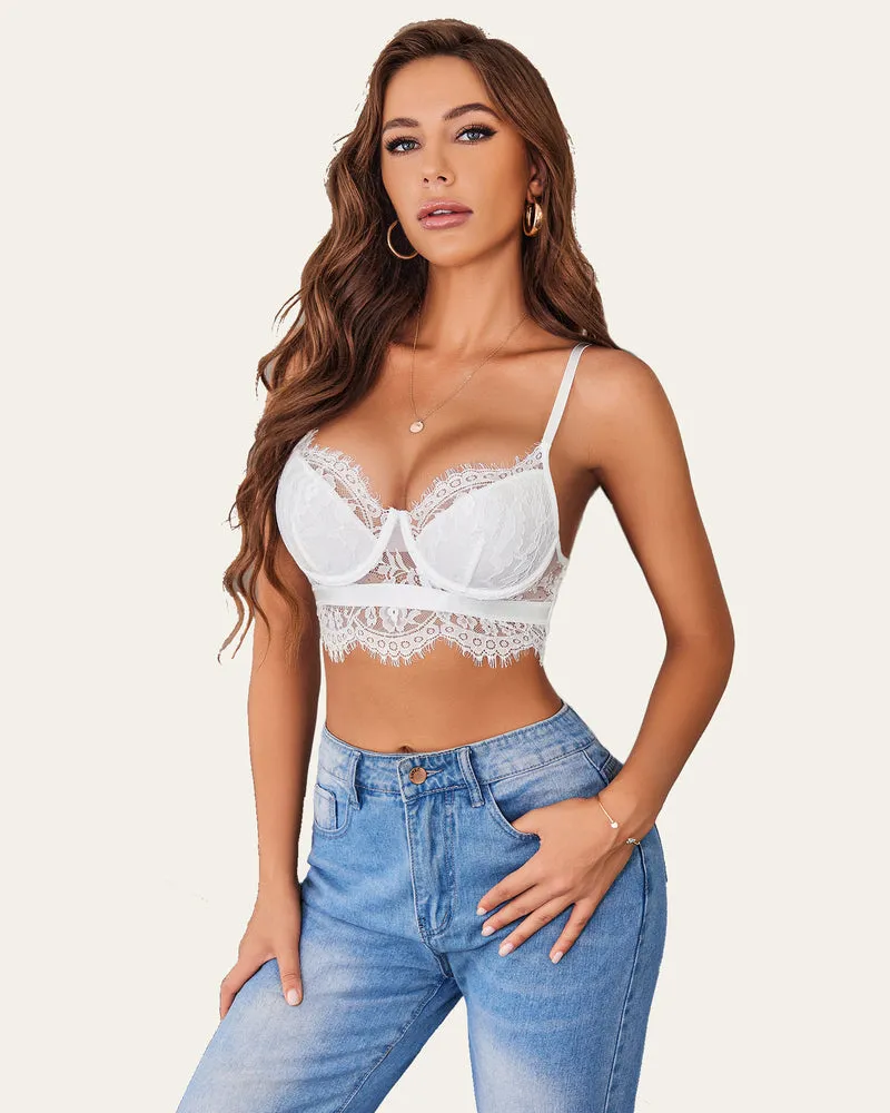 Lace Bustier Corset V Neck Cami Top