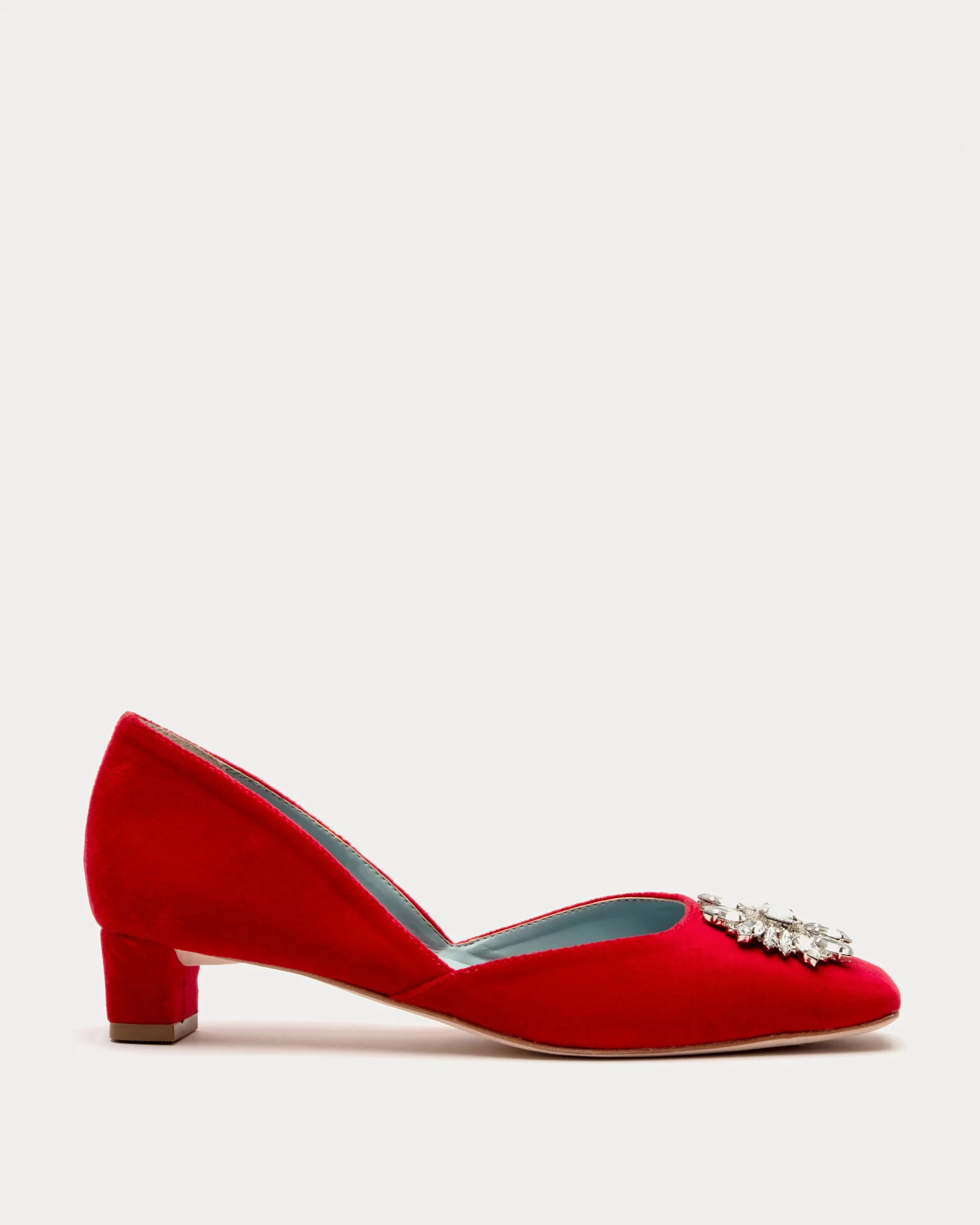 McCall Mini Block Heel Velvet Red