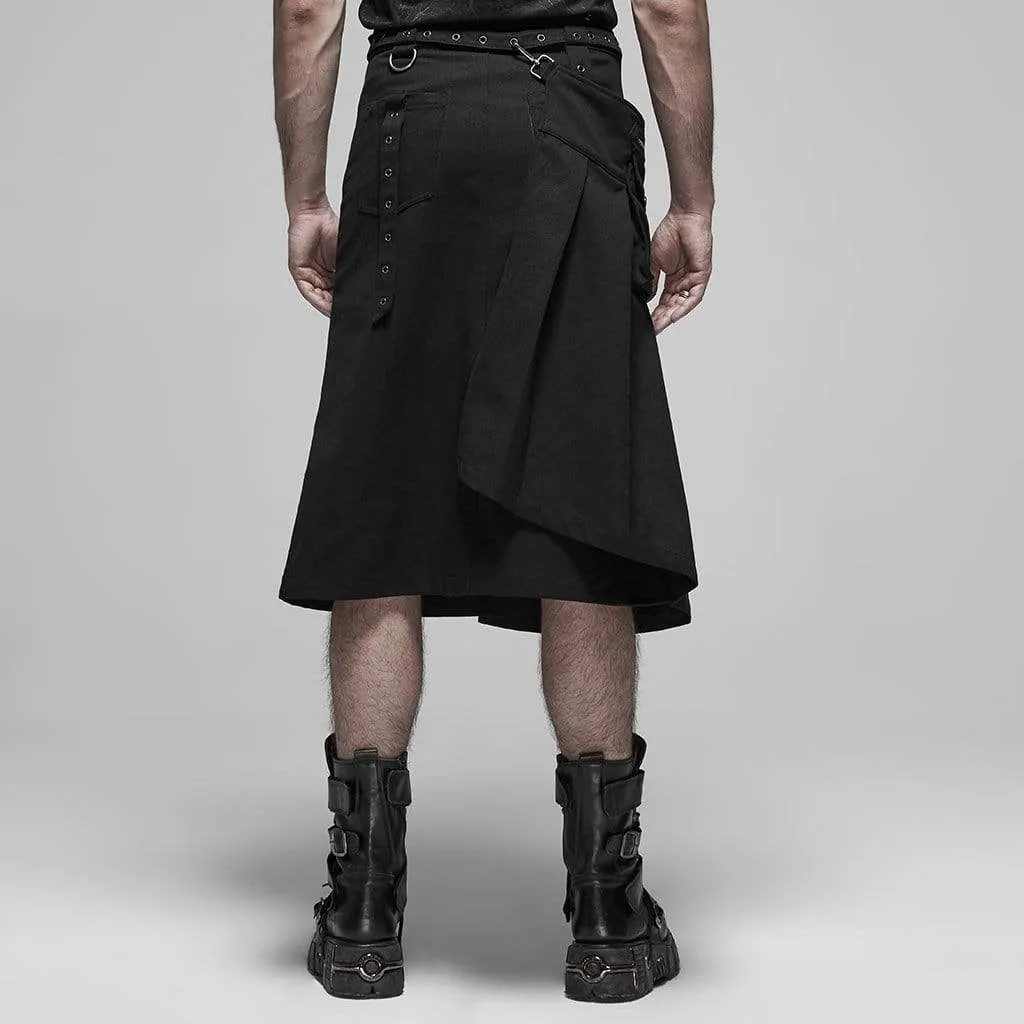 Men's Gothic Big Pocket Detachable Two Pieces Skirts