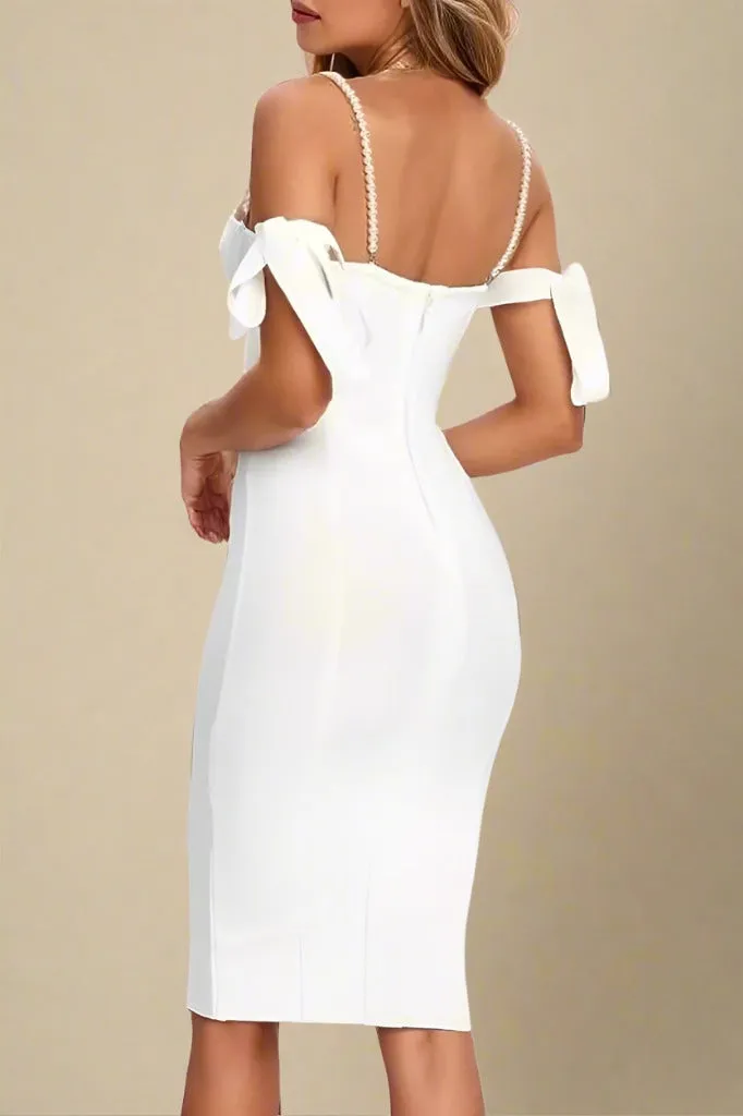 Mia Bandage Dress - Pearl White