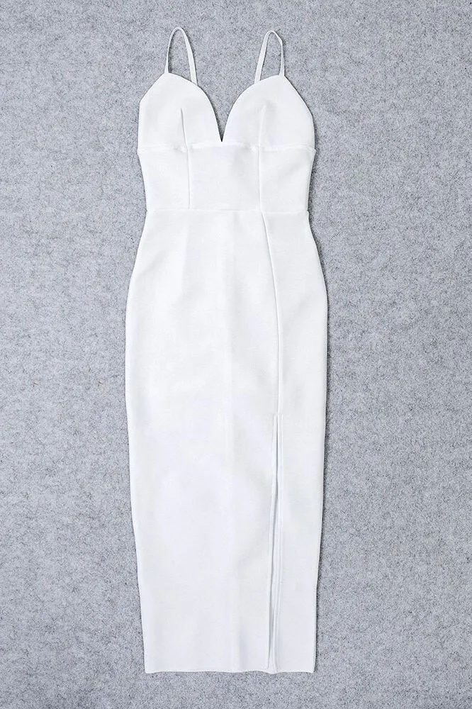 Milan Bandage Midi Dress - Pearl White