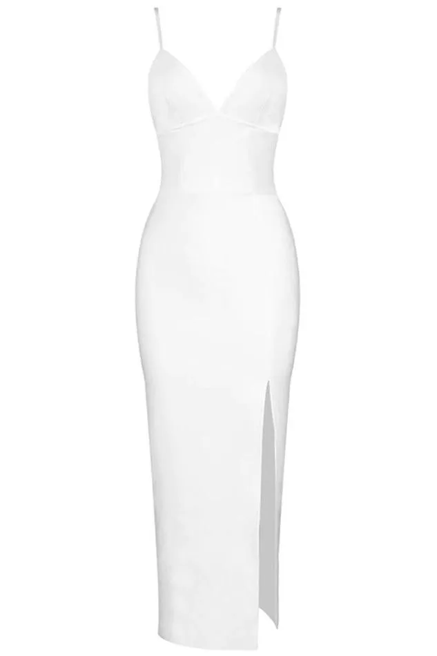 Milan Bandage Midi Dress - Pearl White