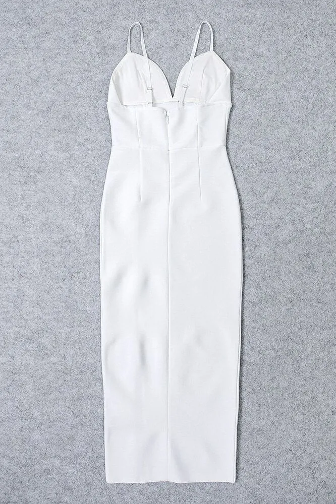 Milan Bandage Midi Dress - Pearl White