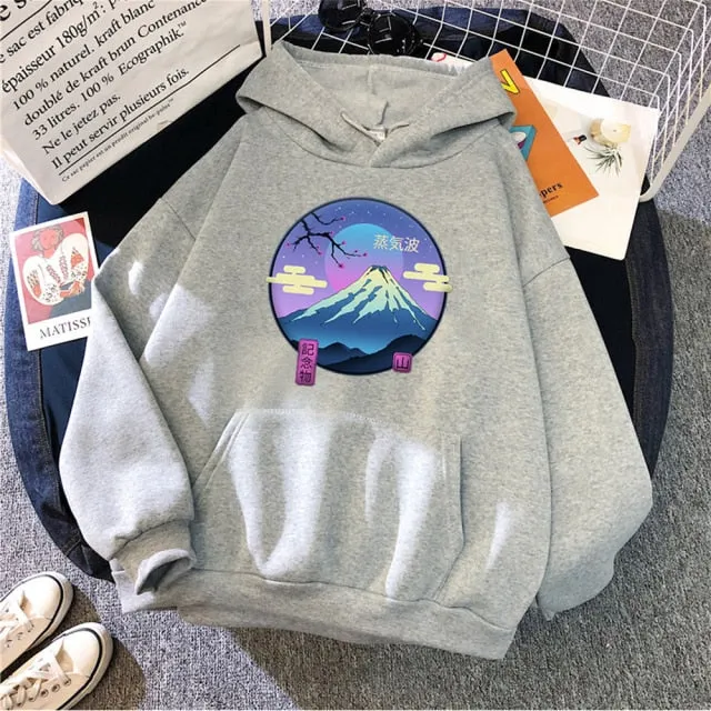 Mount Fuji Pattern Hoodies