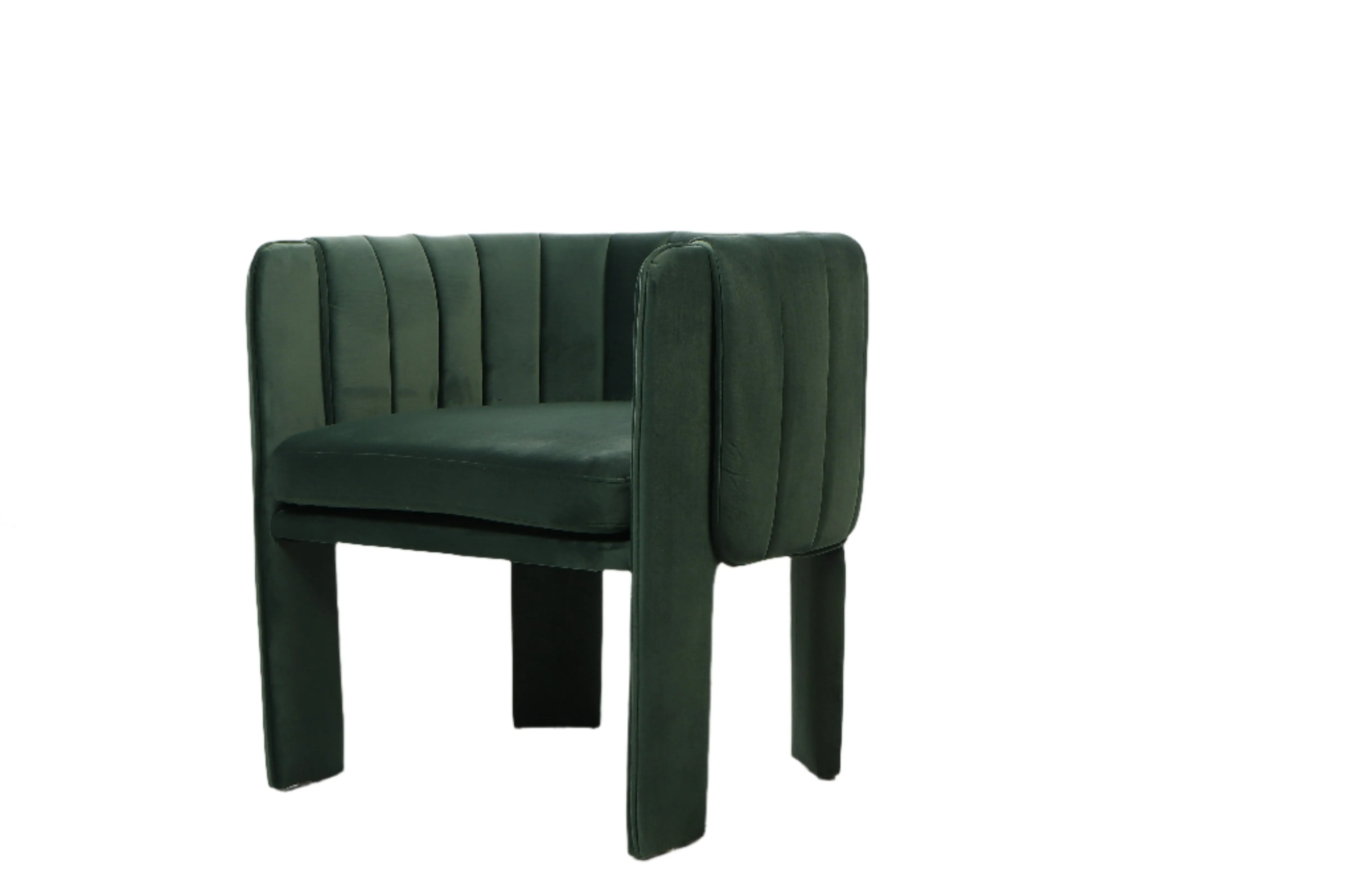 Olivia Channel Tufted Dining Chair in Green