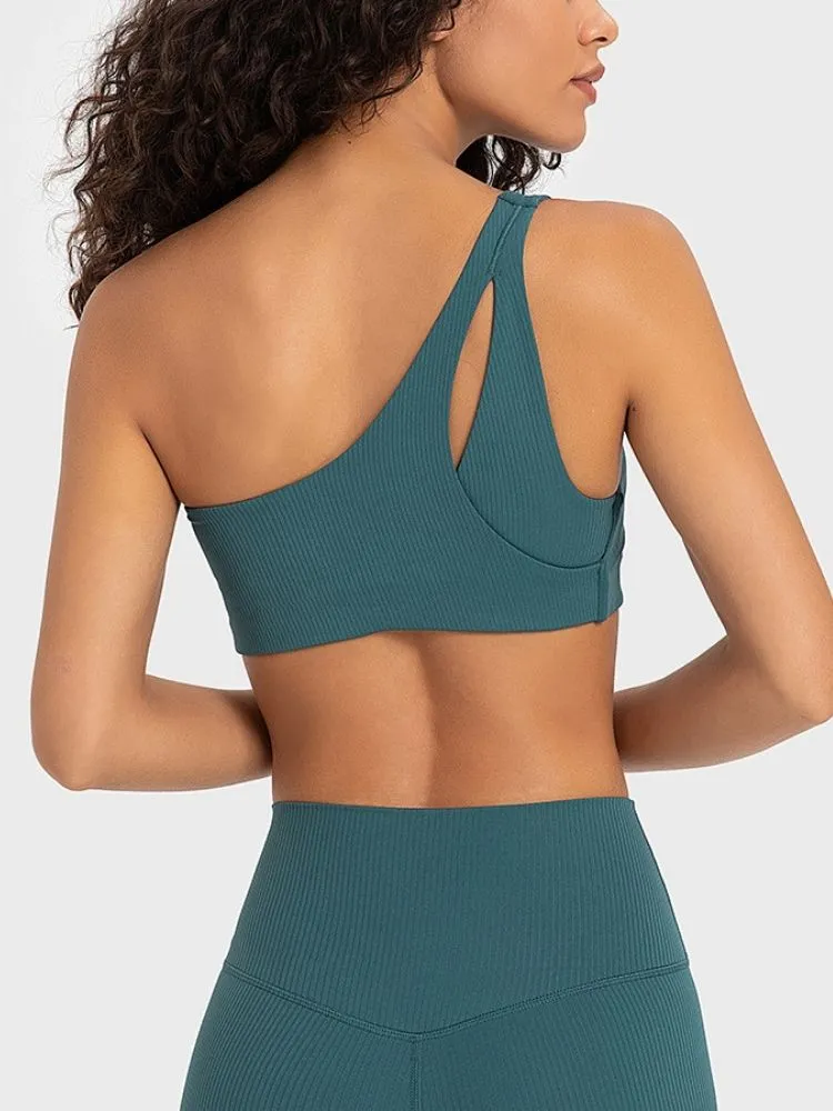 One Shoulder Asymmetrical Fitness Bra