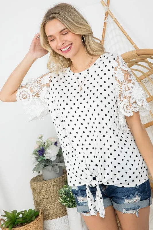 Polka dot lace top