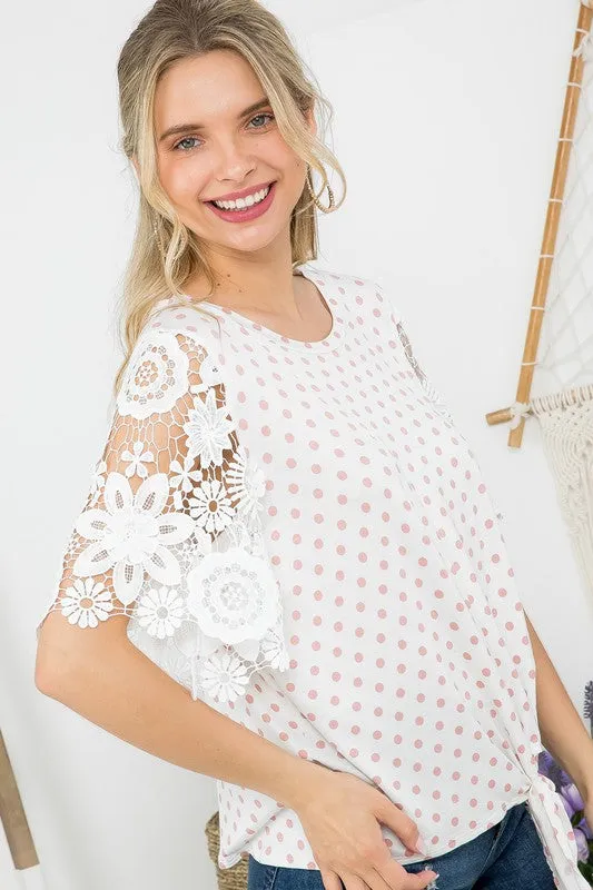 Polka dot lace top