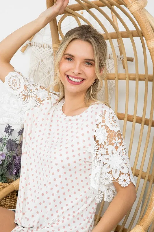 Polka dot lace top