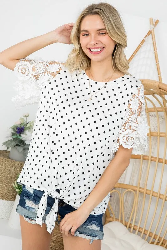 Polka dot lace top