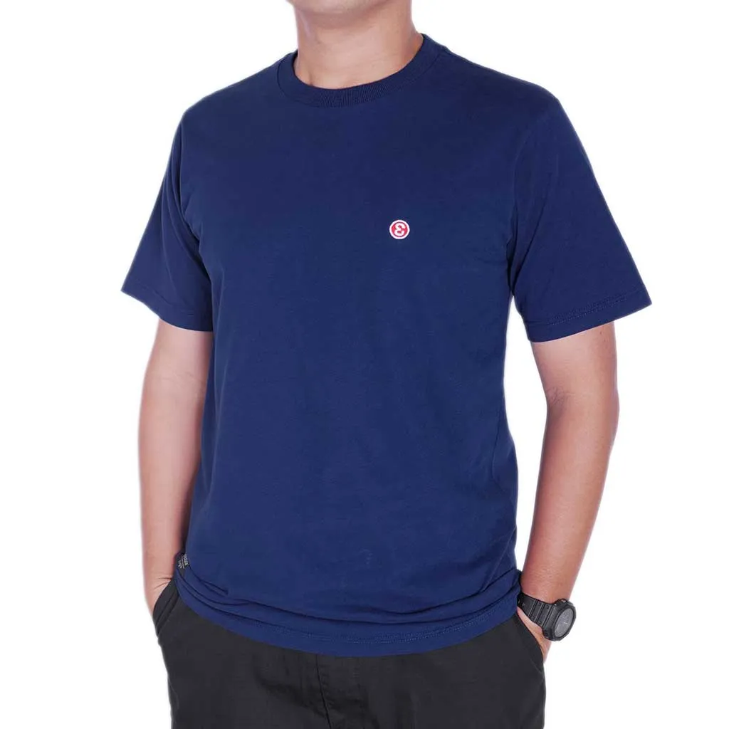 Preduce Small E Two-Tone Embroidered T-Shirt Navy/White/Red