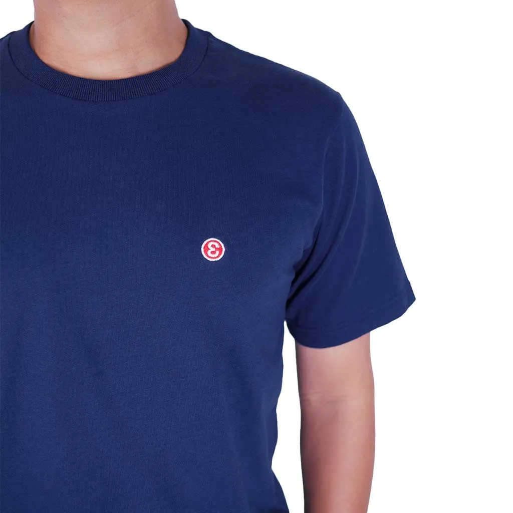 Preduce Small E Two-Tone Embroidered T-Shirt Navy/White/Red