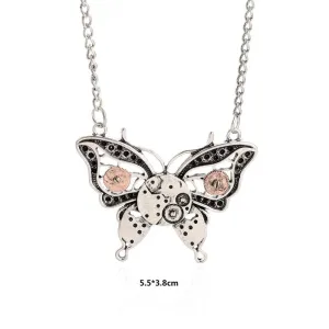 Retro Moth Steampunk Necklace