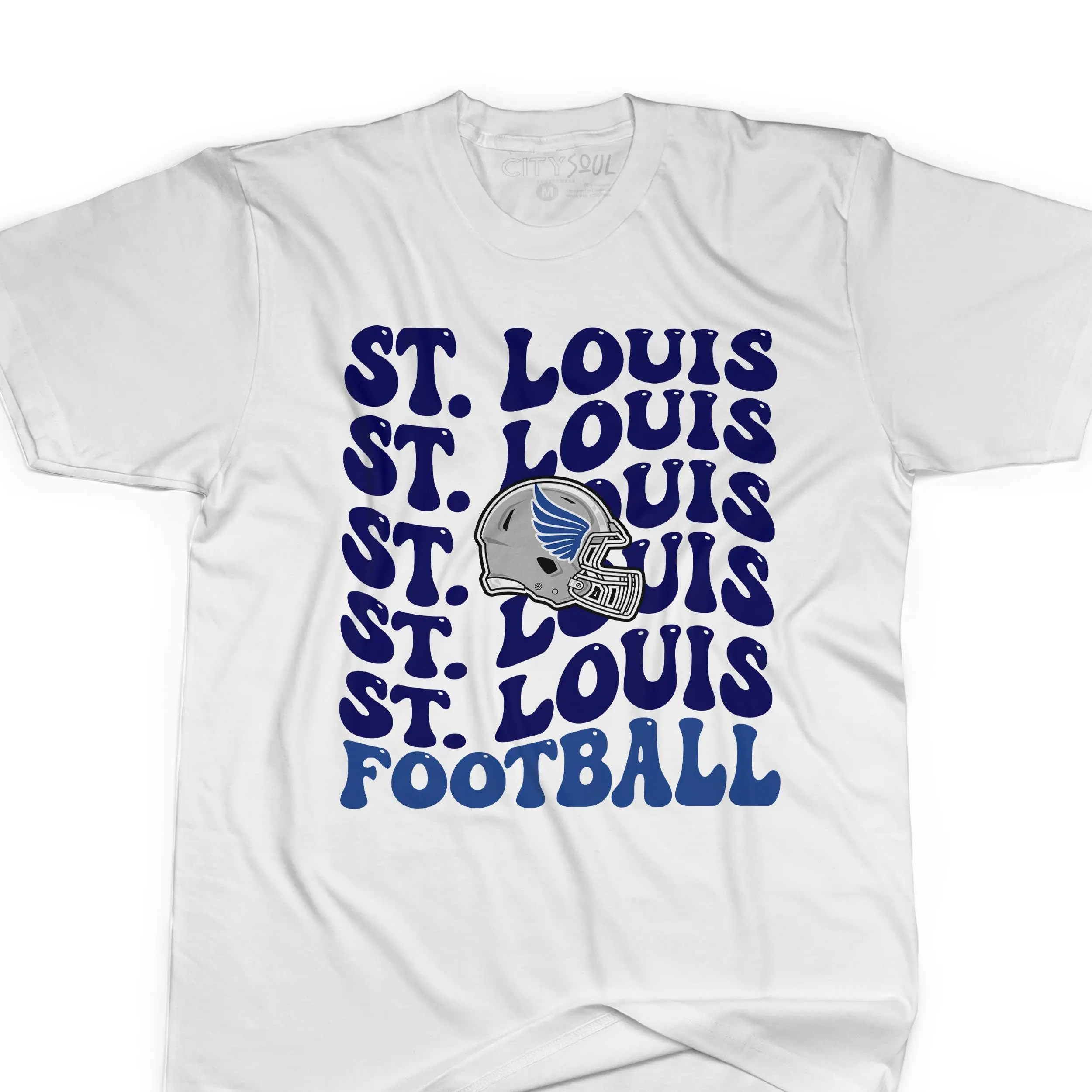 Retro wave text St. Louis Football Funky Fun T-shirt