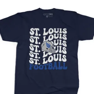 Retro wave text St. Louis Football Funky Fun T-shirt