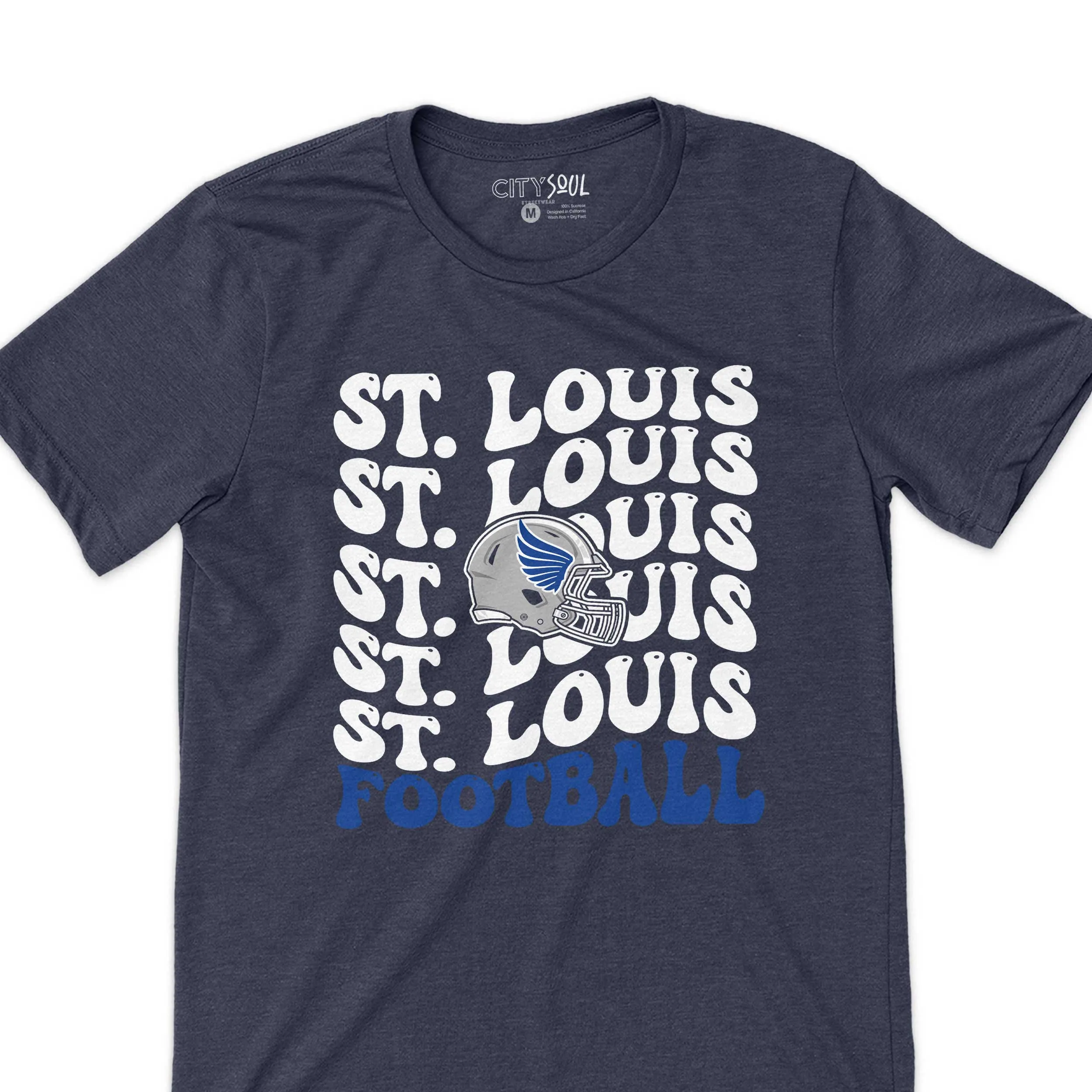 Retro wave text St. Louis Football Funky Fun T-shirt