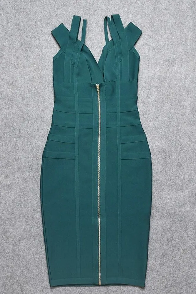 Sia Bandage Dress - Emerald Green