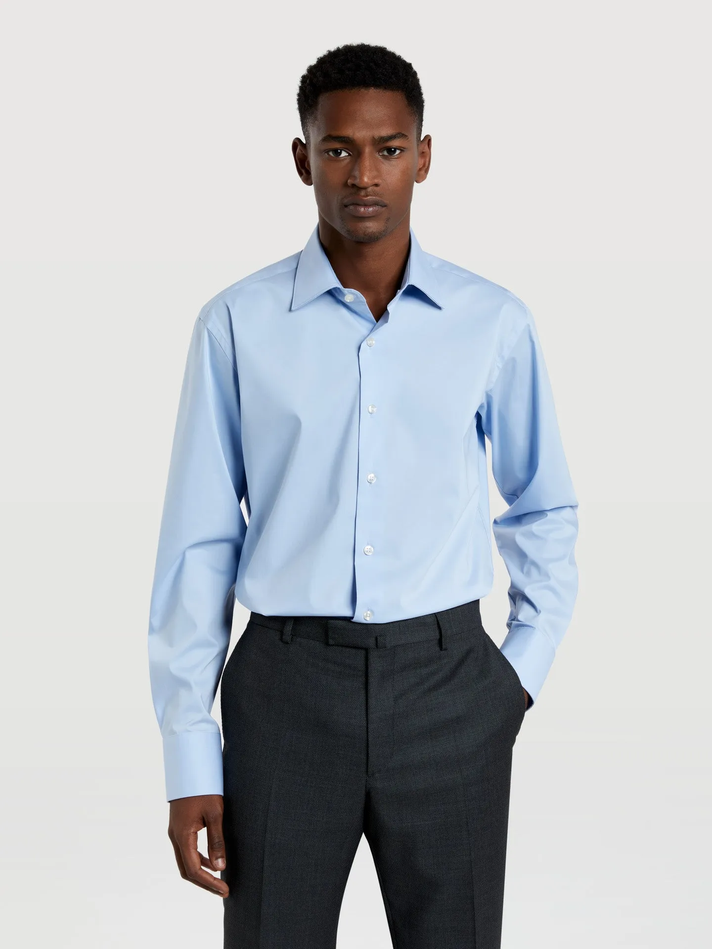 Slim fit k-easy plain poplin comfort formal shirt