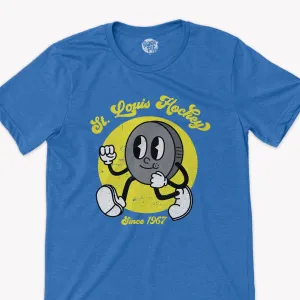 St. Louis Hockey cute puck cartoon character youth or adult t-shirt