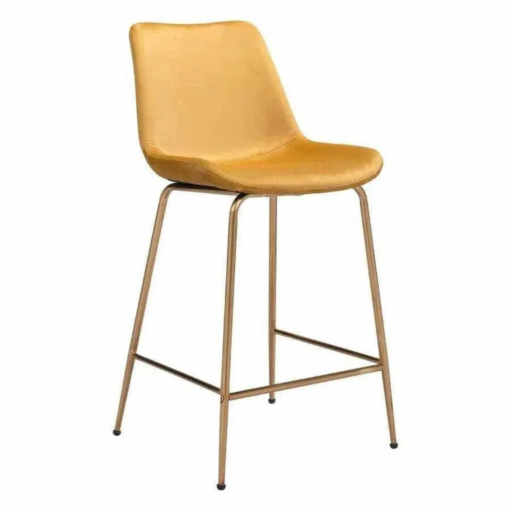 Tony Counter Chair Yellow & Gold