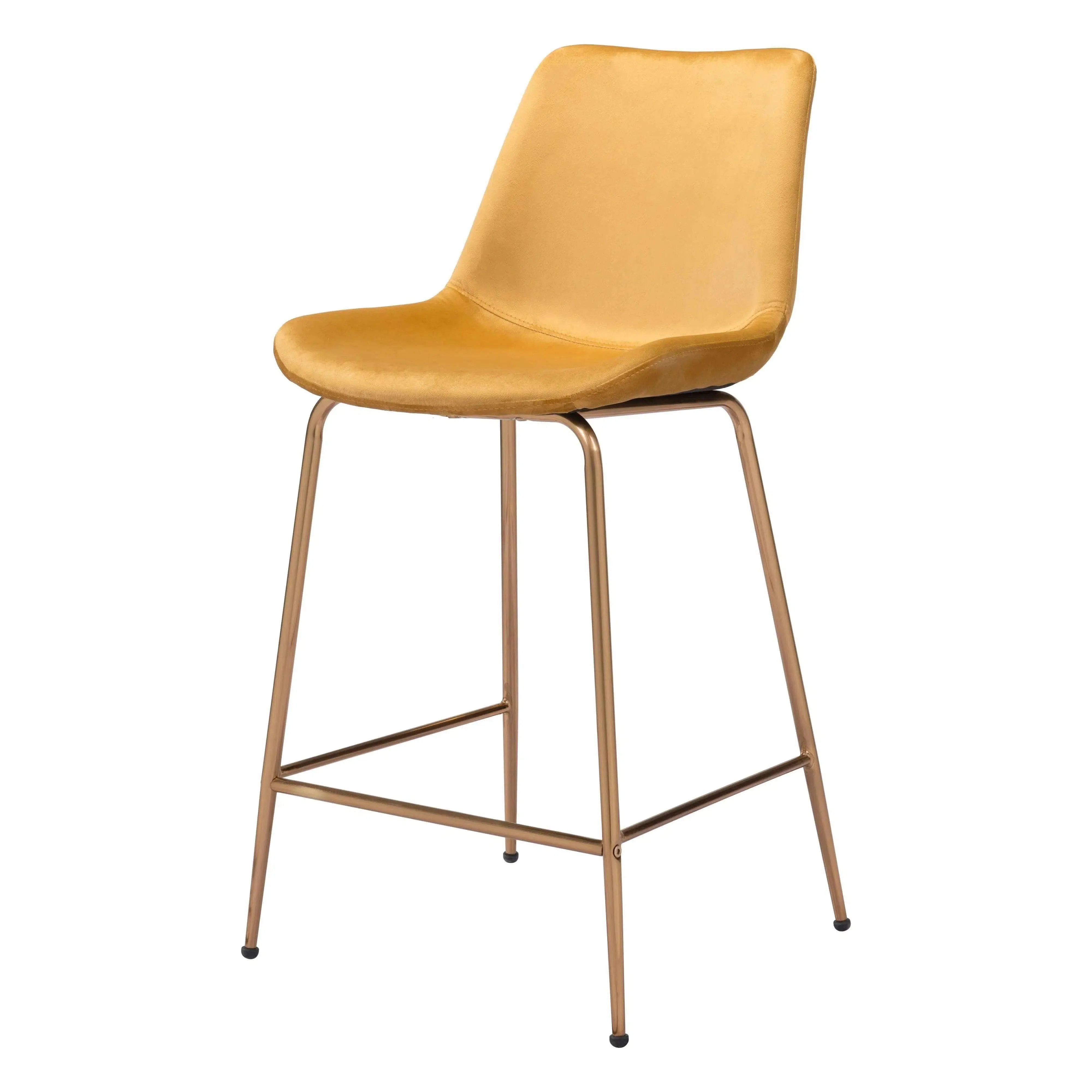 Tony Counter Chair Yellow & Gold