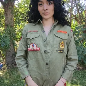 Vintage 60s 1960s | Boyscouts of American Uniform Shirt with Patches | S/M