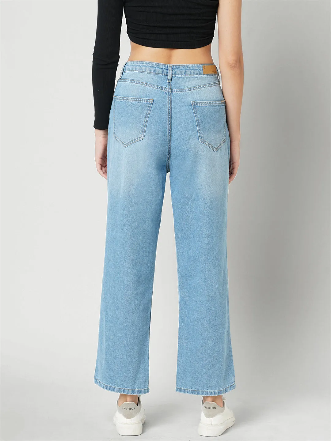 Women High-Rise Loose Straight Fit Jeans