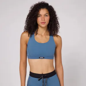 Womens Gridlock™ Scoop Neck Run Bra - Steel Blue