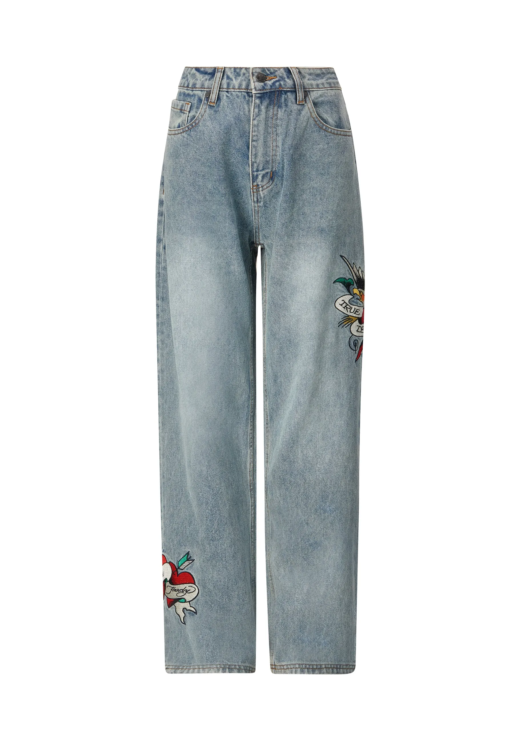 Womens True-Til-Death Relaxed Fit Denim Trousers Jeans - Bleach