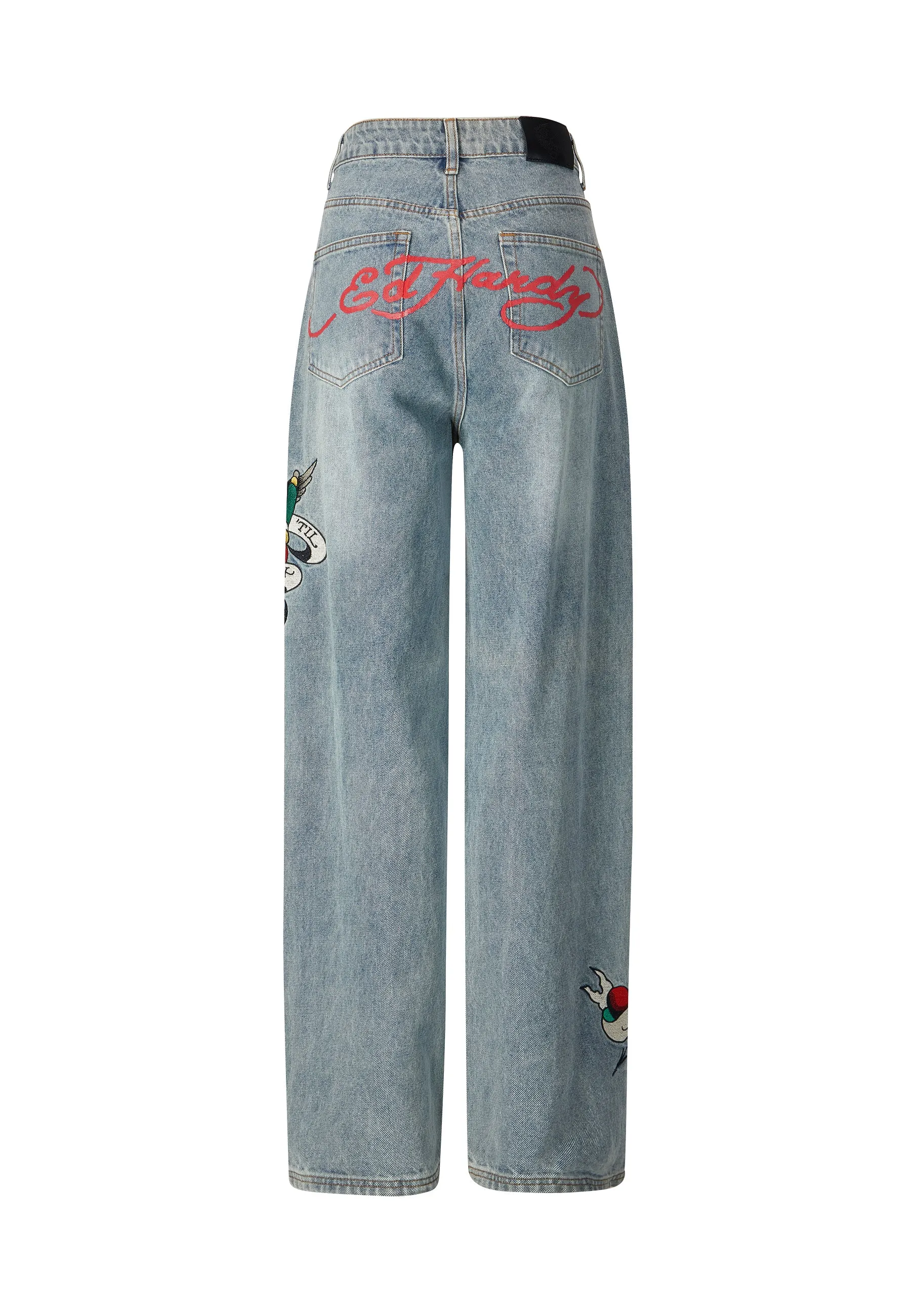 Womens True-Til-Death Relaxed Fit Denim Trousers Jeans - Bleach